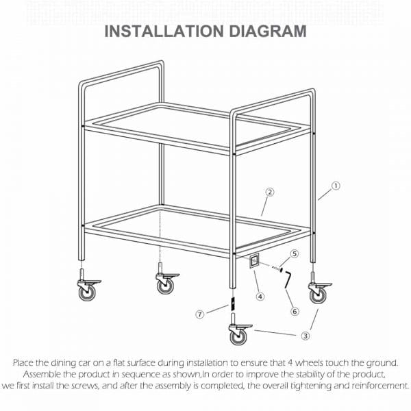 SOGA 2 Tier 85x45x90cm Stainless Steel Kitchen Trolley Bowl Collect Service Food Cart Medium - Image 8