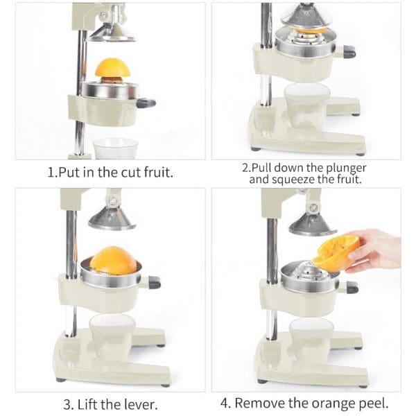 SOGA Commercial Manual Juicer Hand Press Juice Extractor Squeezer Orange Citrus White - Image 6