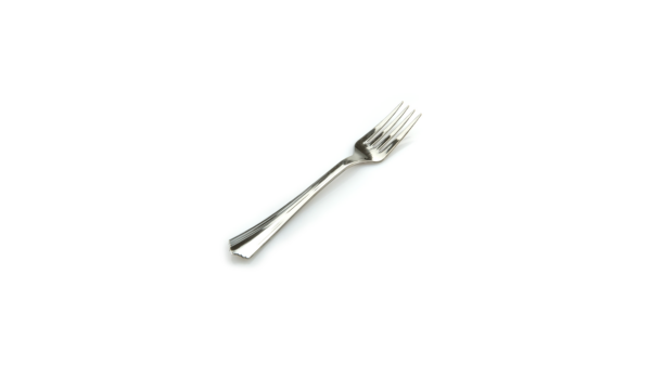 PRFORK (Heavy Duty Plastic Fork Silver Stainless Steel Look 288pcs)