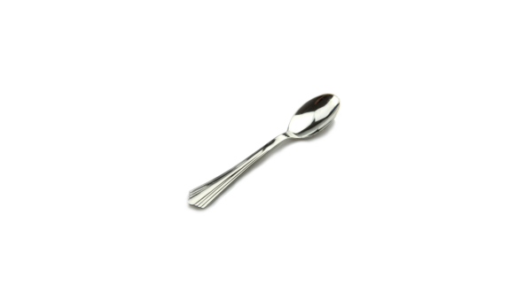 PRSPOON (Heavy Duty Plastic Spoon Silver Stainless Steel Look 288pcs)