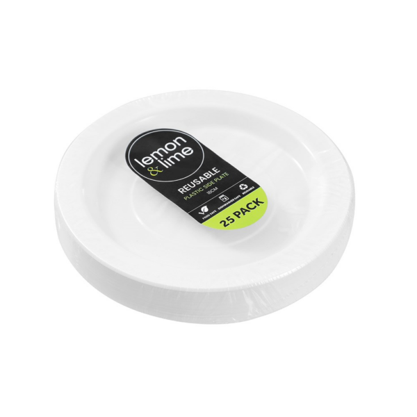 43766 (Lemon & Lime Plastic Side Plate White 18cm)