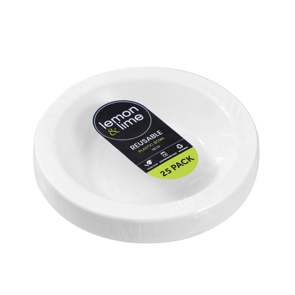 43803 (Lemon & Lime Plastic Bowl White 18cm)