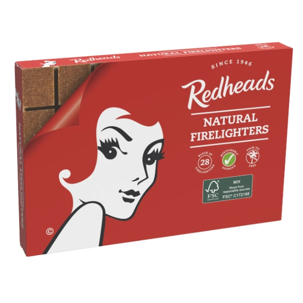 005412 (Redheads Natural Firelighters Block 28pcs)