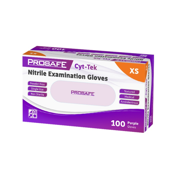 XS-CYTTEK-PF-BX (ProSafe Nitrile Gloves Purple Powder Free (EXP 01/2025) Extra Small 1000pcs )