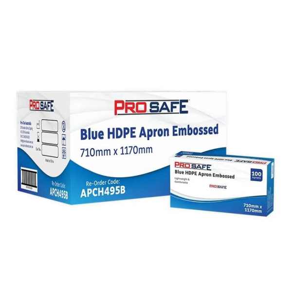 APCH495B-BX (ProSafe Blue HDPE Apron Embossed 500pcs)